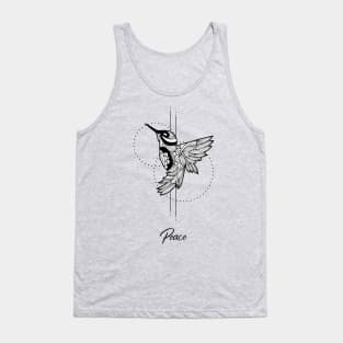 Peace humming bird t-shirt - arty t-shirt Tank Top